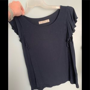 Abercrombie and Fitch Ruffled Sleeve Shirt